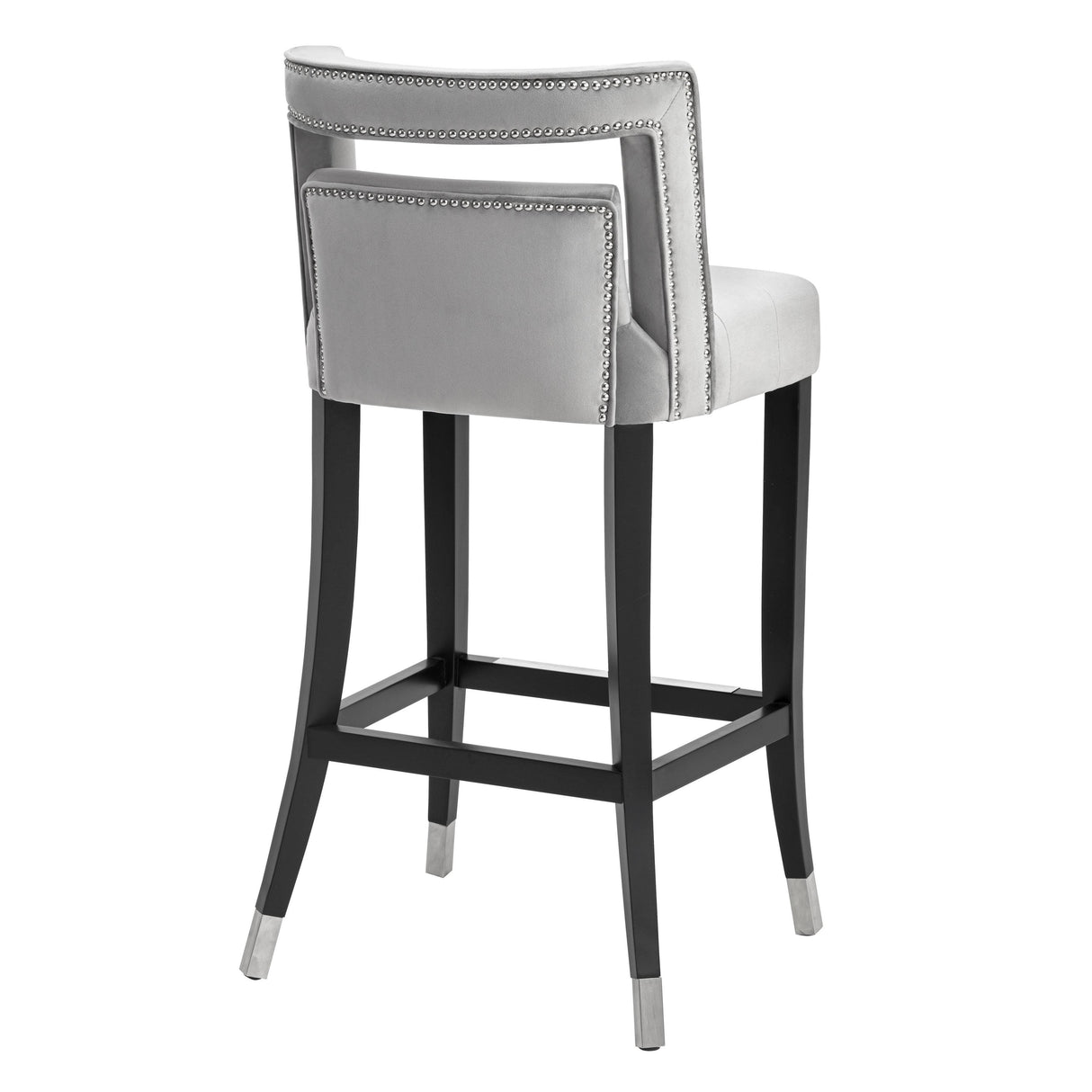 TOV Hart Grey Velvet Bar Stool