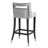 TOV Hart Grey Velvet Bar Stool