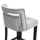 TOV Hart Grey Velvet Bar Stool