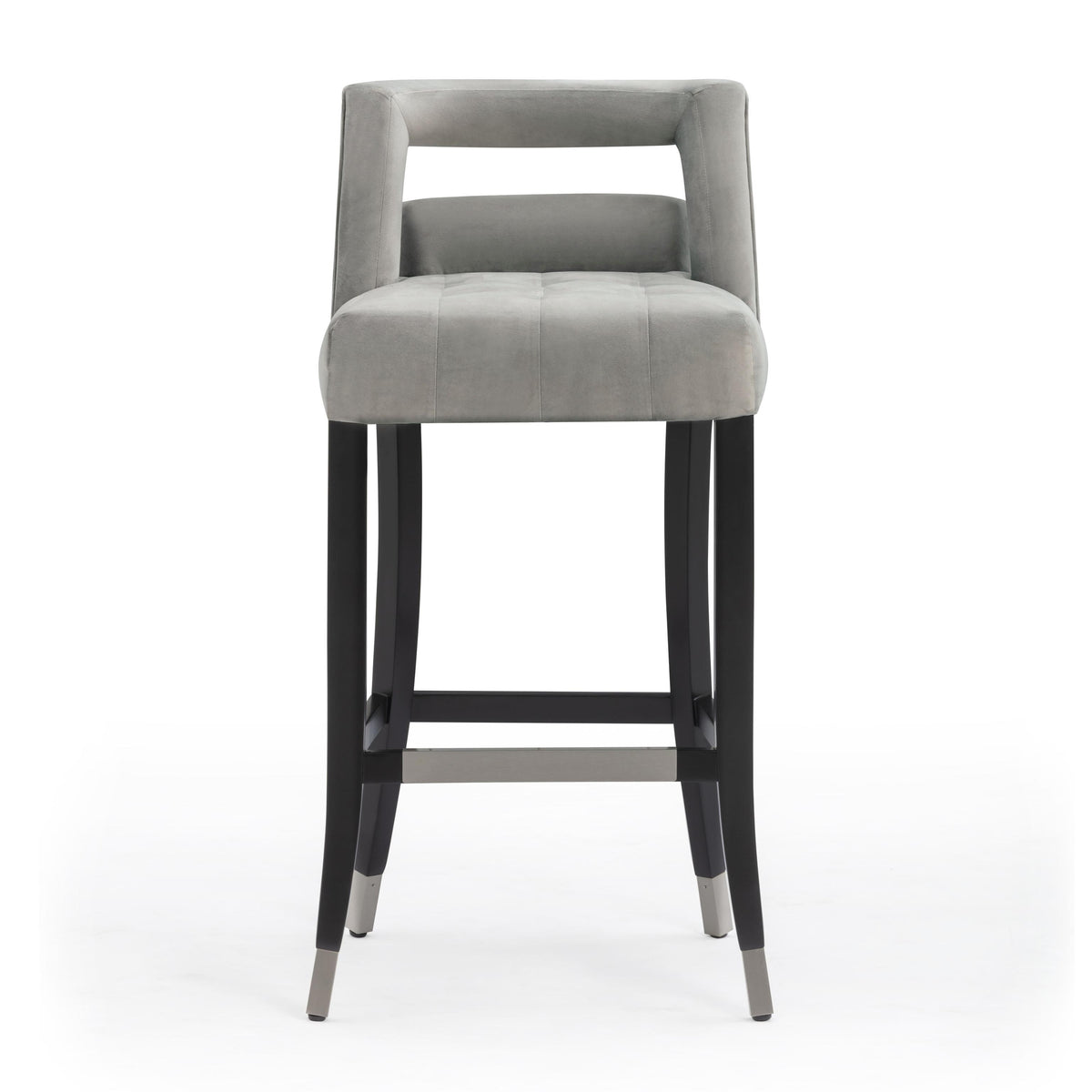 TOV Hart Grey Velvet Bar Stool