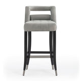TOV Hart Grey Velvet Bar Stool