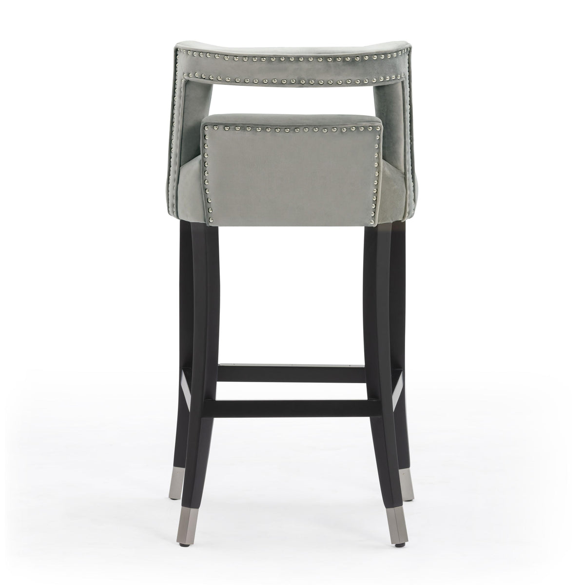 TOV Hart Grey Velvet Bar Stool