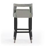TOV Hart Grey Velvet Bar Stool