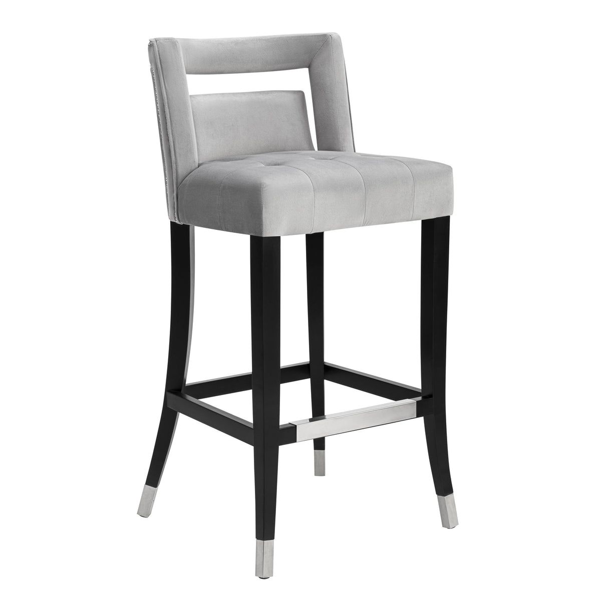 TOV Hart Grey Velvet Counter Stool