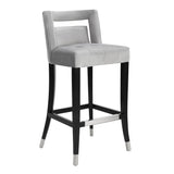 TOV Hart Grey Velvet Counter Stool