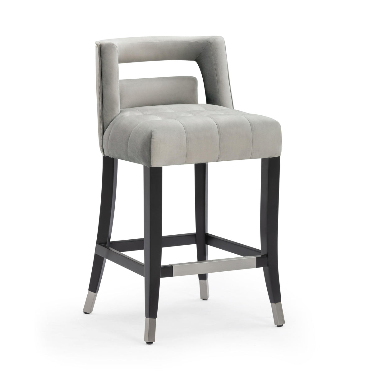 TOV Hart Grey Velvet Counter Stool