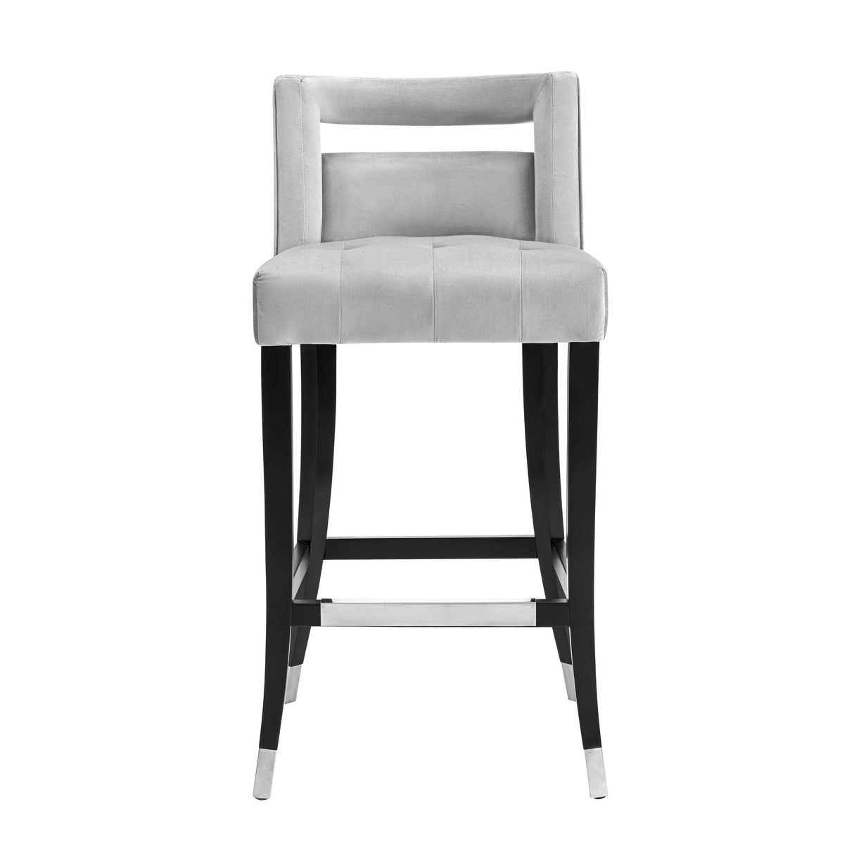 TOV Hart Grey Velvet Counter Stool
