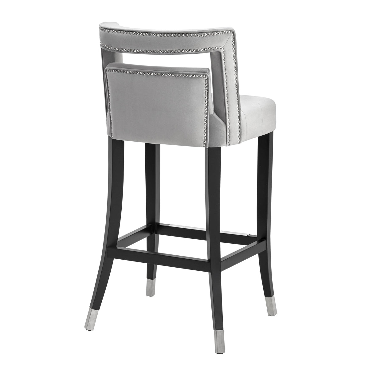 TOV Hart Grey Velvet Counter Stool
