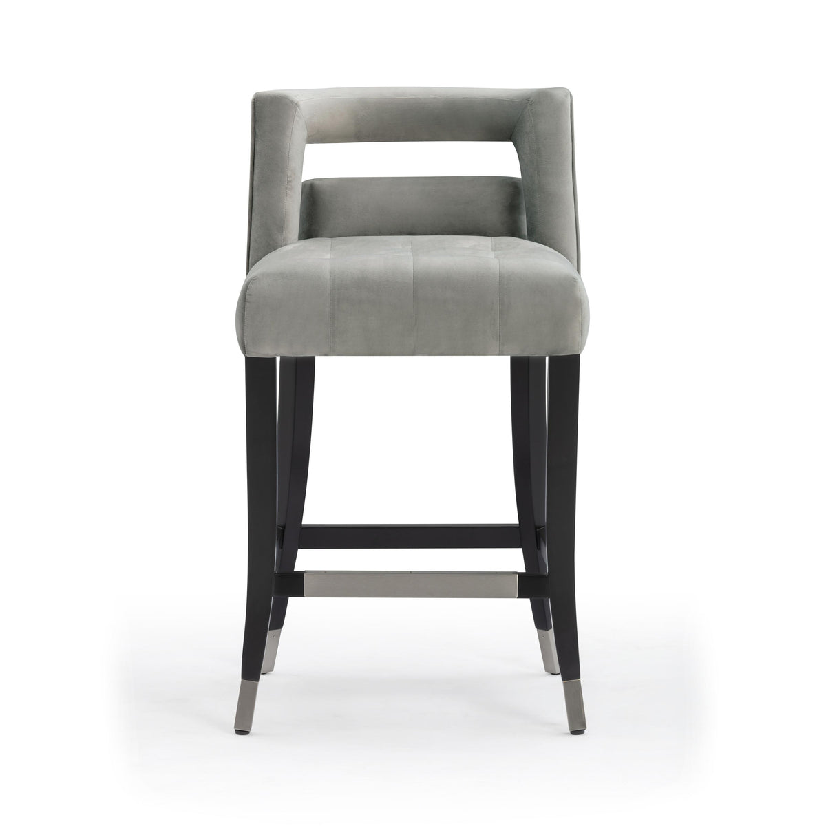 TOV Hart Grey Velvet Counter Stool