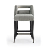 TOV Hart Grey Velvet Counter Stool