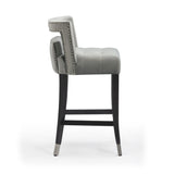 TOV Hart Grey Velvet Counter Stool