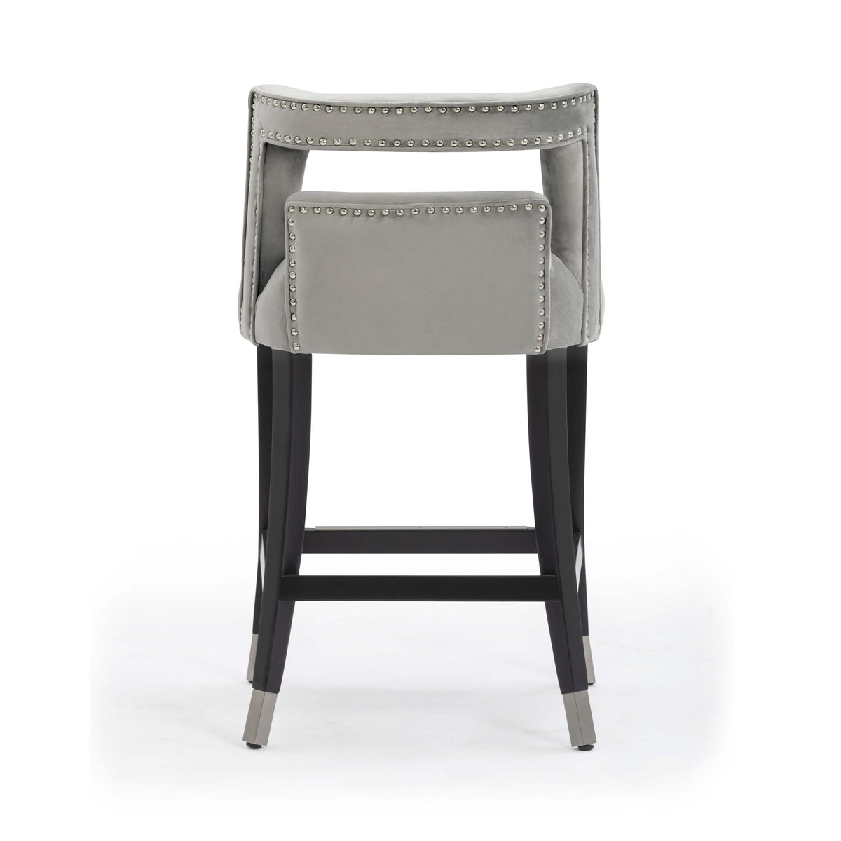 TOV Hart Grey Velvet Counter Stool