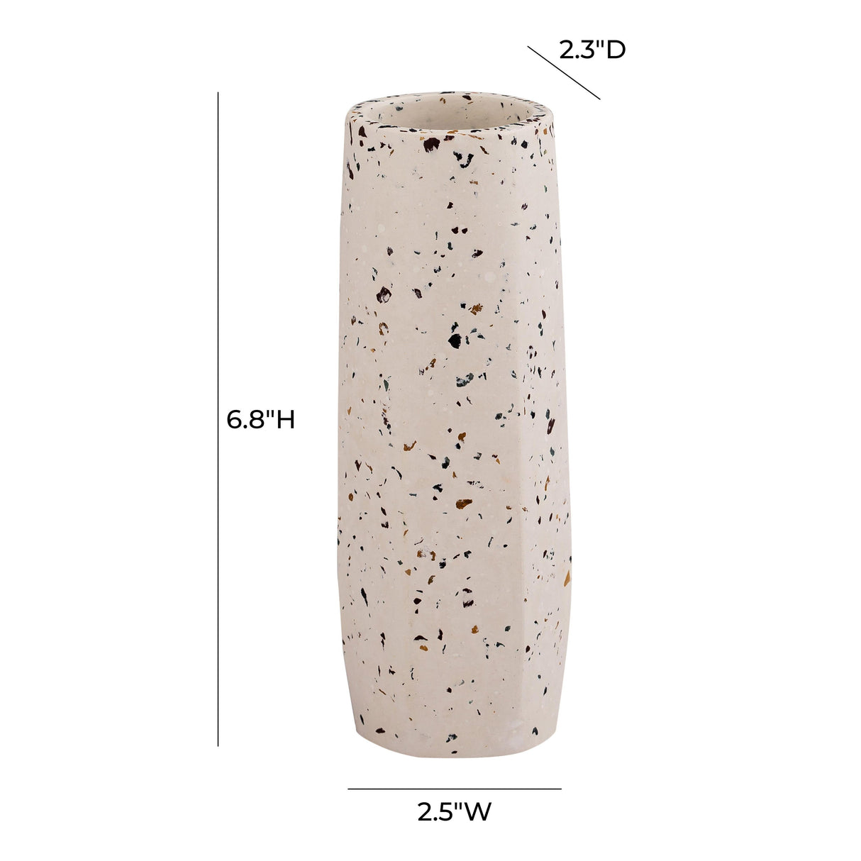TOV Terrazzo White Vase - Small Skinny