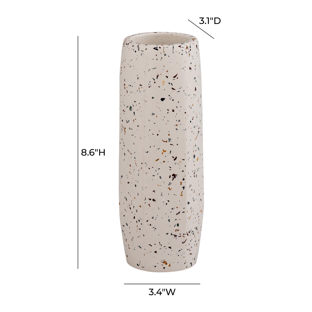 TOV Terrazzo White Vase - Medium Skinny