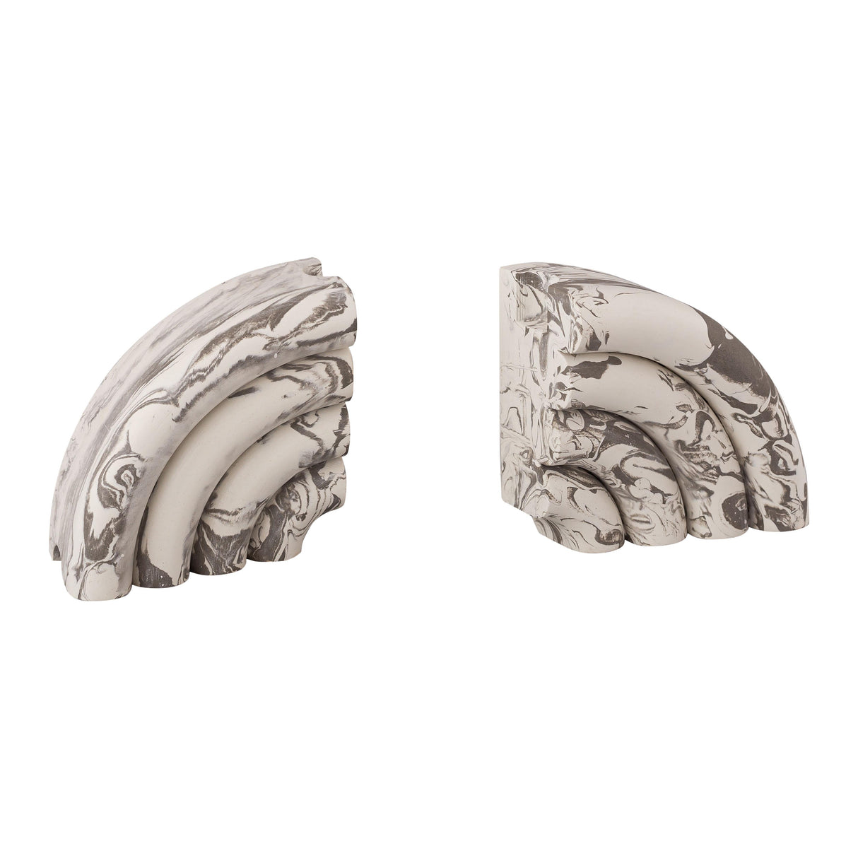TOV Grey Marble Bookends - Set of 2
