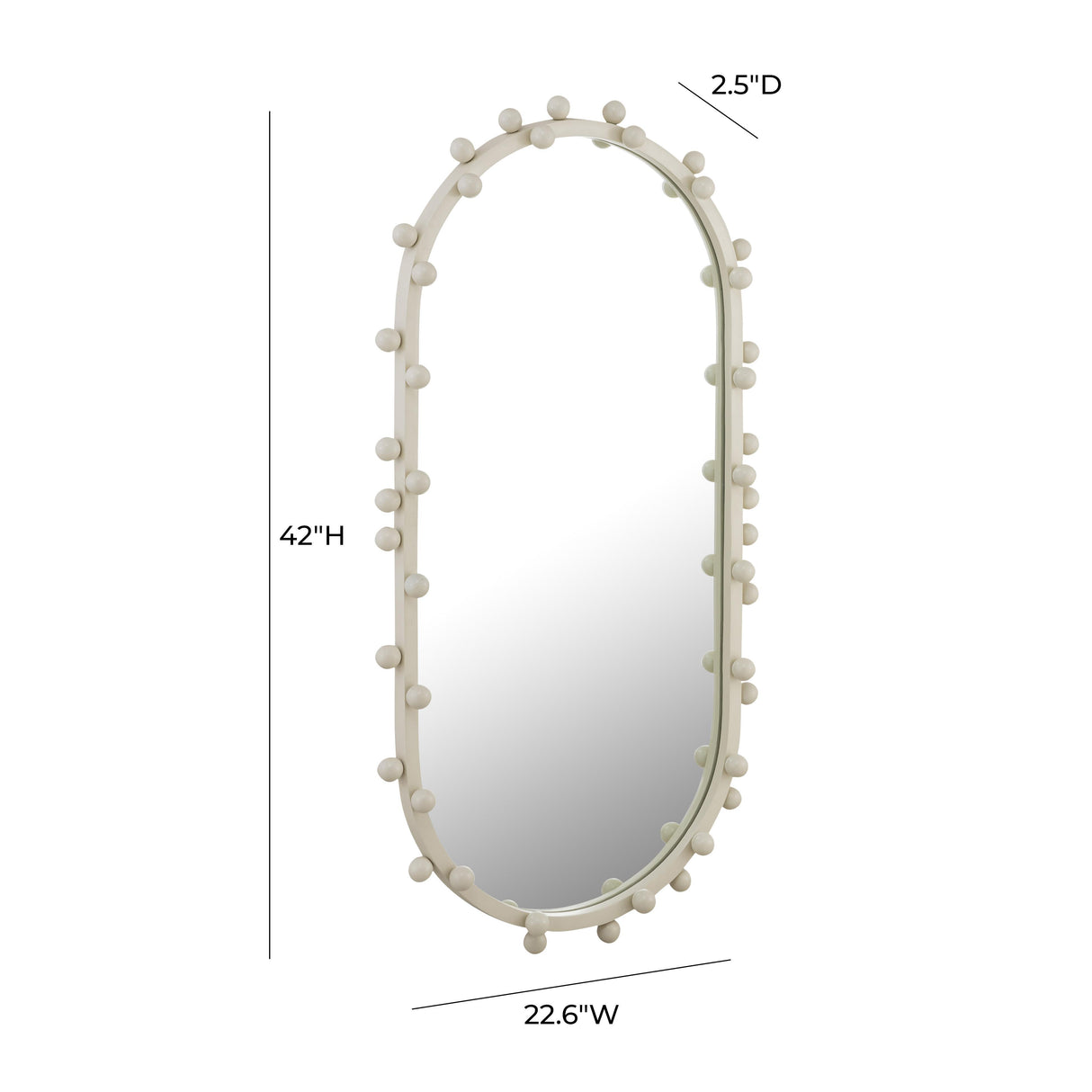 TOV Bubbles Ivory Large Oval Wall Mirror