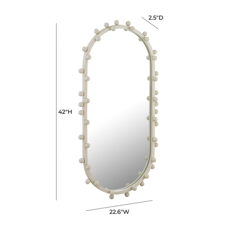 TOV Bubbles Ivory Large Oval Wall Mirror