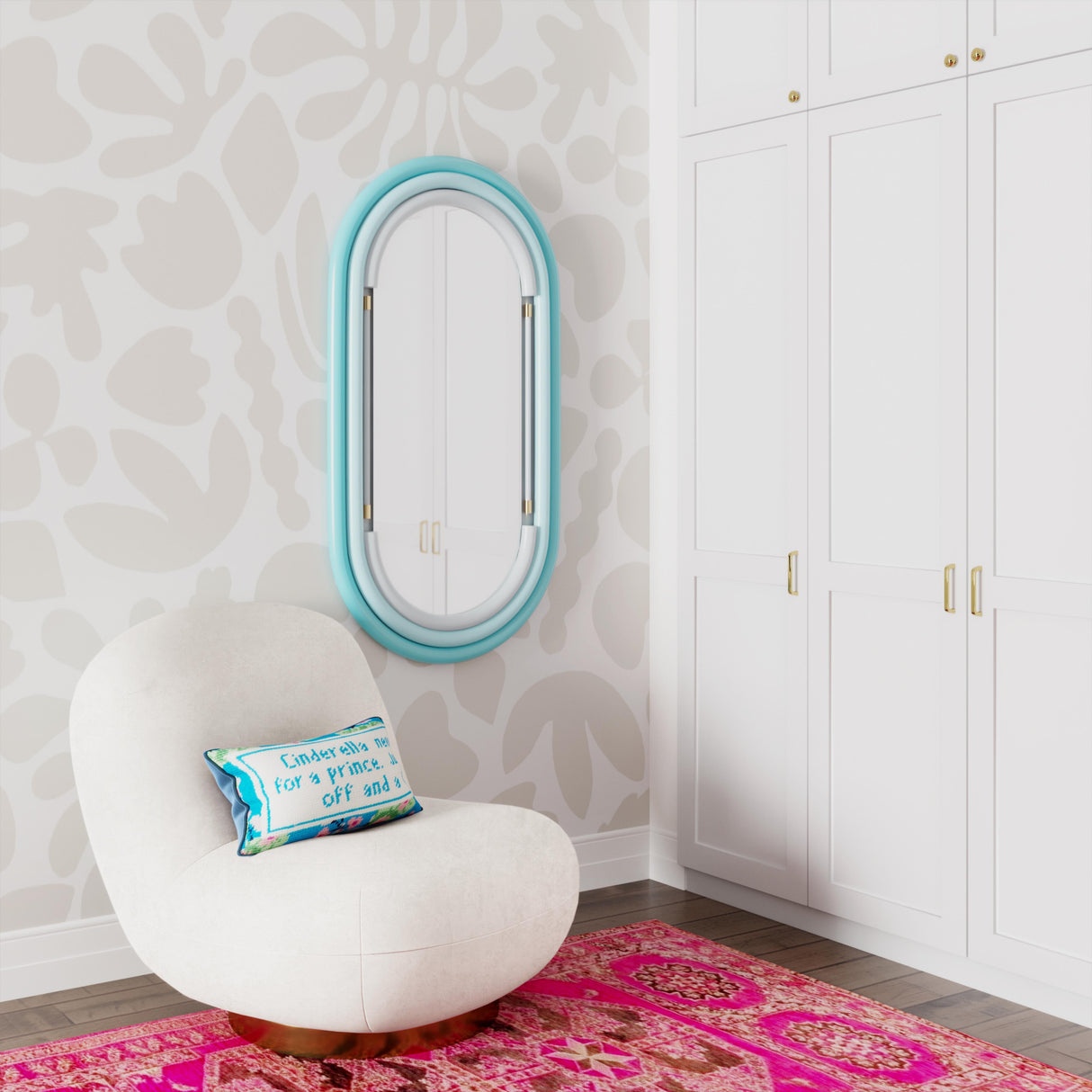 TOV Neon Wall Mirror in Blue