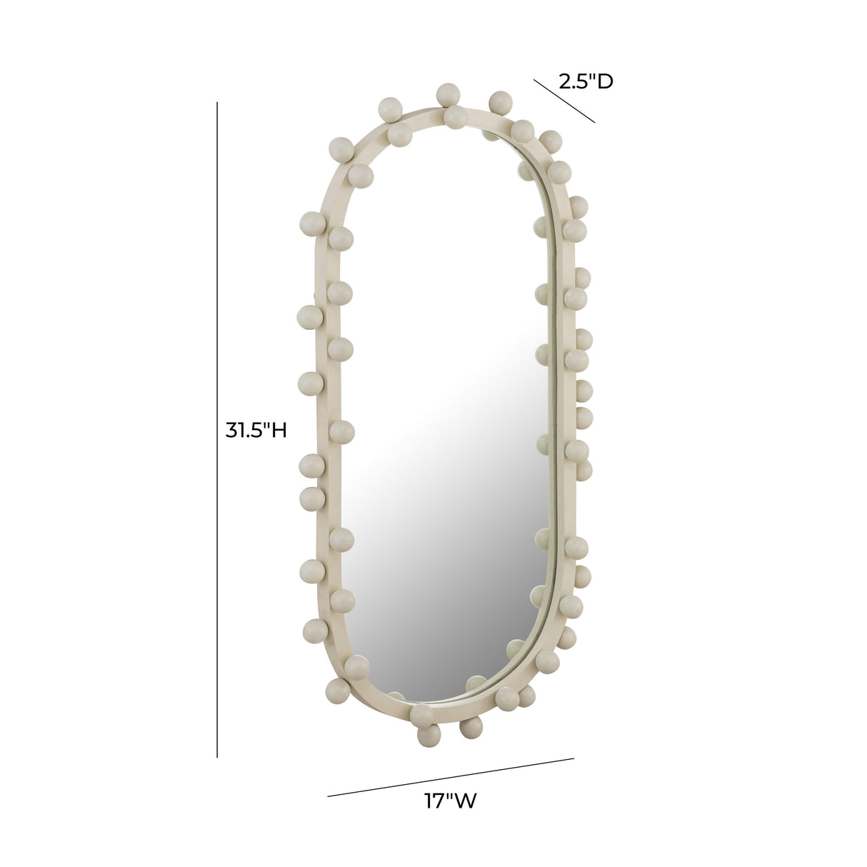 TOV Bubbles Ivory Oval Wall Mirror