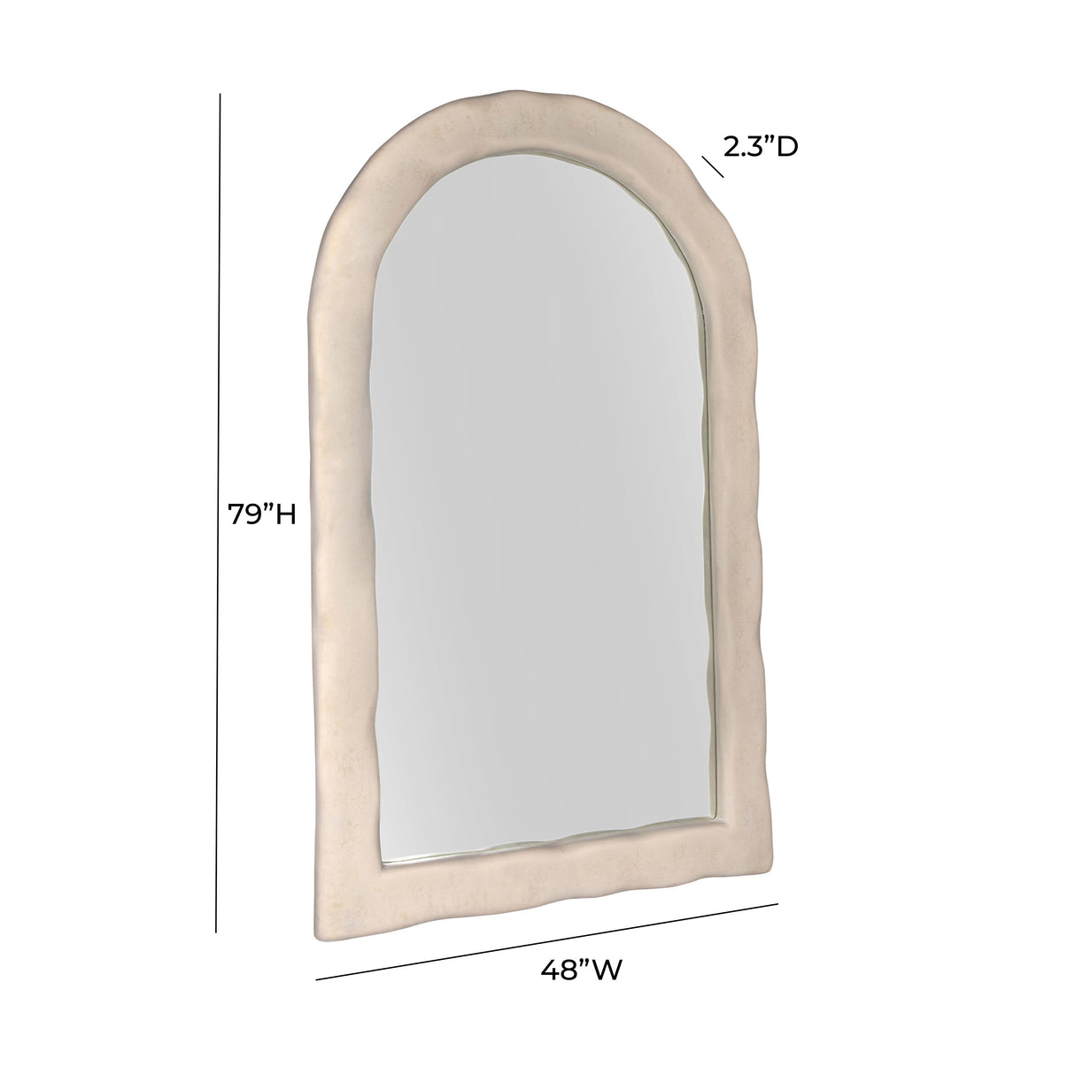 TOV Kaia Cream Textured Floor Mirror