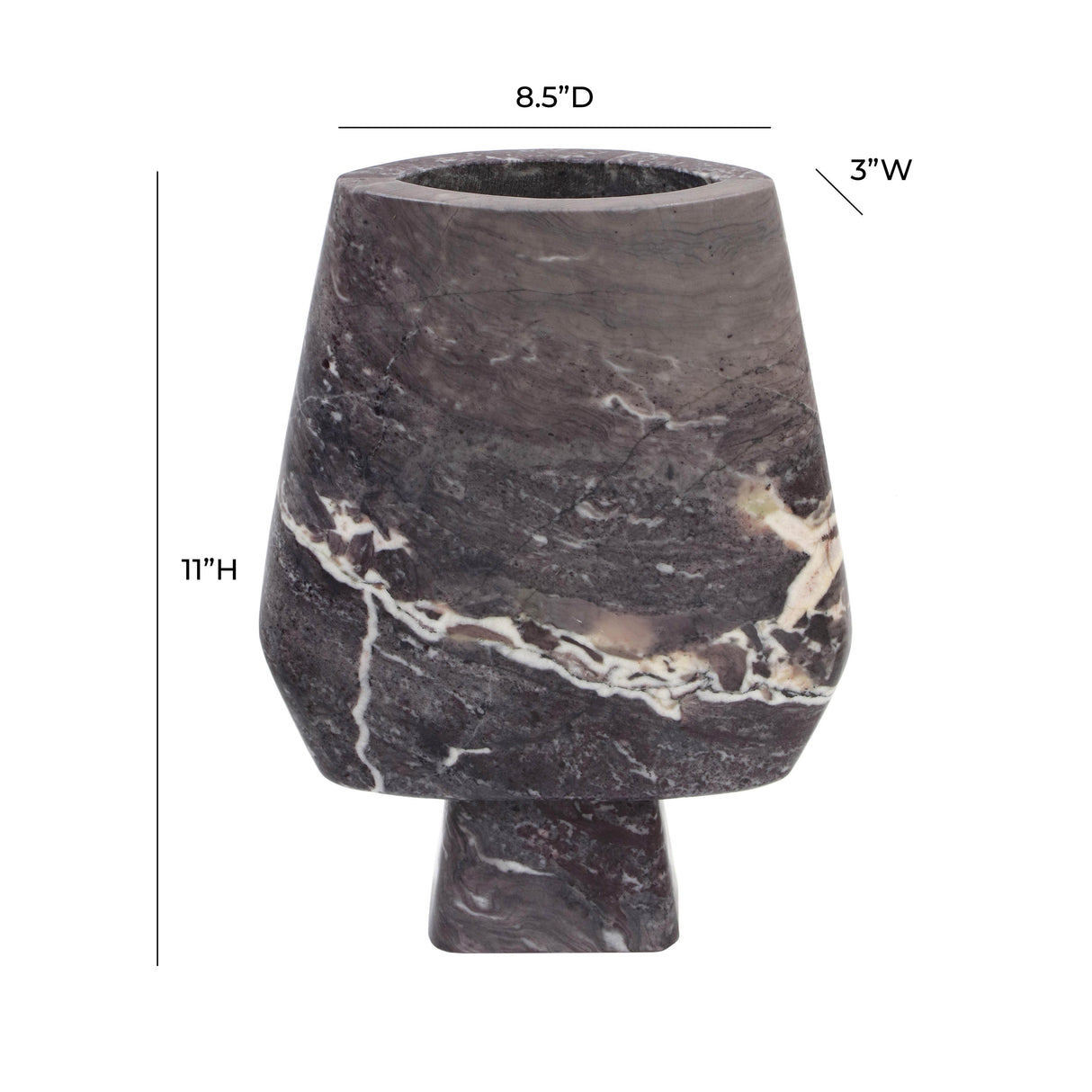 TOV Samma Grey Marble Vase - Large
