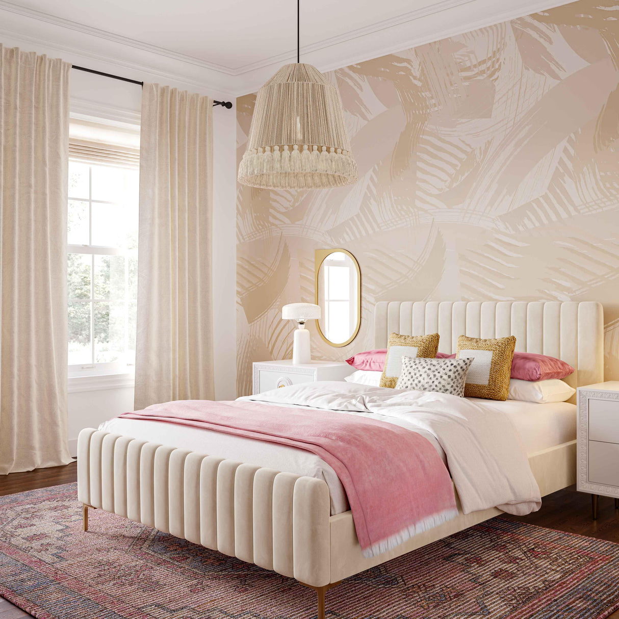 TOV Blank Mind White Square Accent Pillow