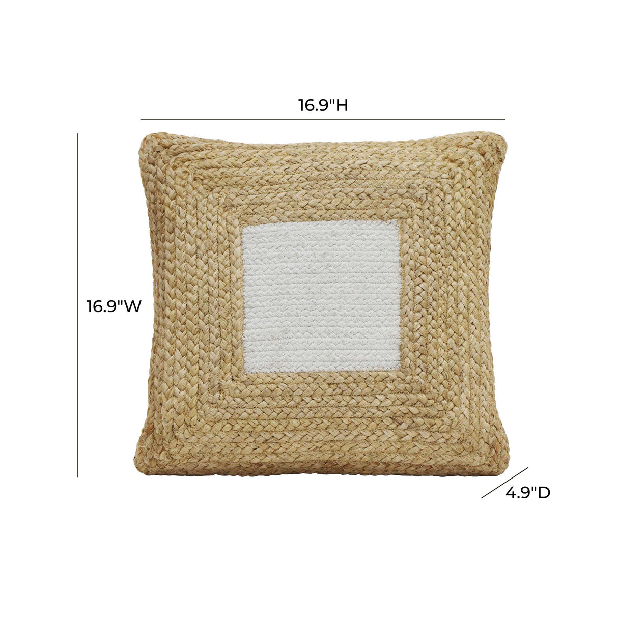 TOV Blank Mind White Square Accent Pillow