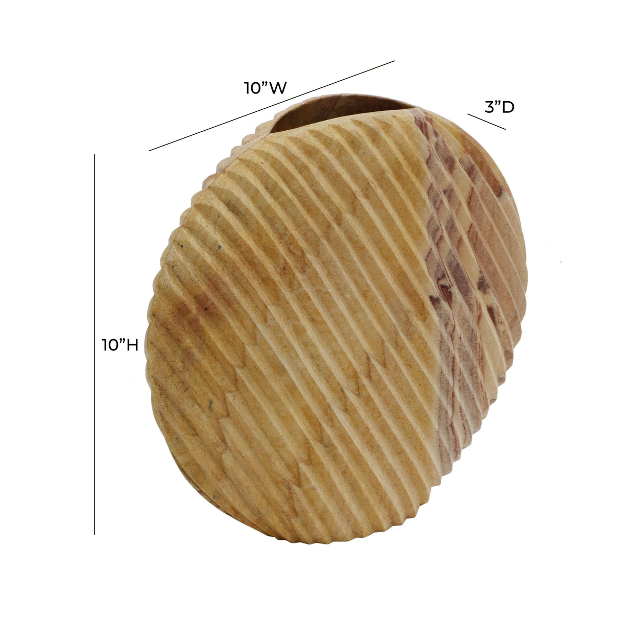 TOV Saava Shell Stone Vase in Sandstone