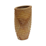 TOV Saava Ribbed Stone Vase in Sandstone