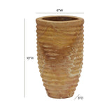 TOV Saava Ribbed Stone Vase in Sandstone