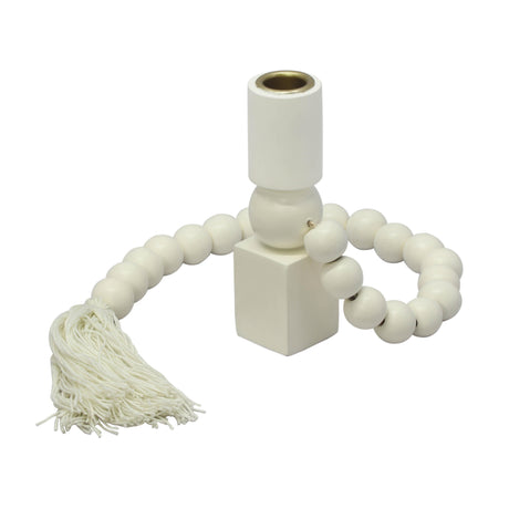 TOV Harrison Cream Wooden Candlestick