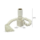 TOV Harrison Cream Wooden Candlestick