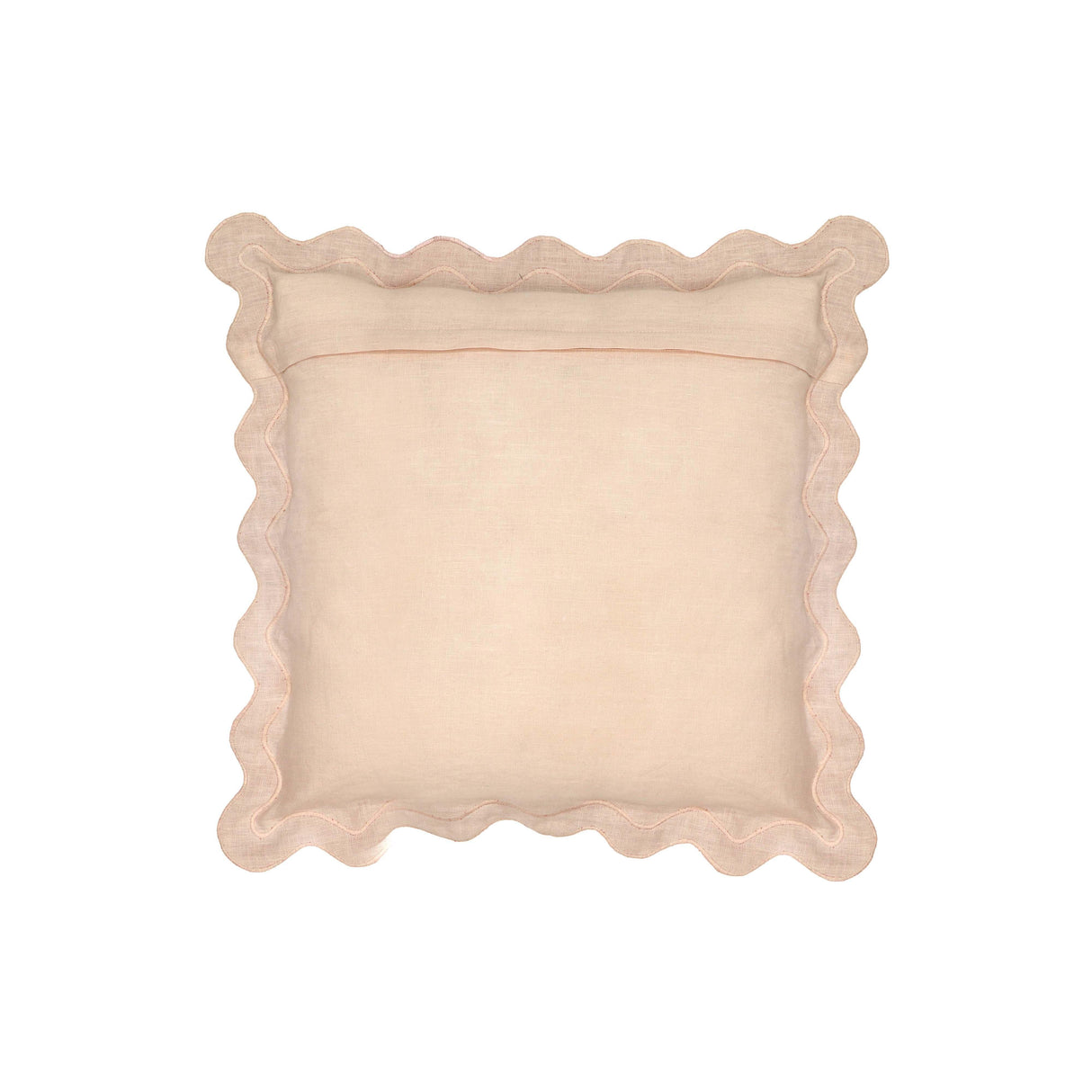 TOV Scalloped Edge Cream and Rust Cotton Velvet Throw Pillow