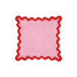 TOV Scalloped Edge Rust and Pink Linen Throw Pillow