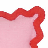 TOV Scalloped Edge Rust and Pink Linen Throw Pillow