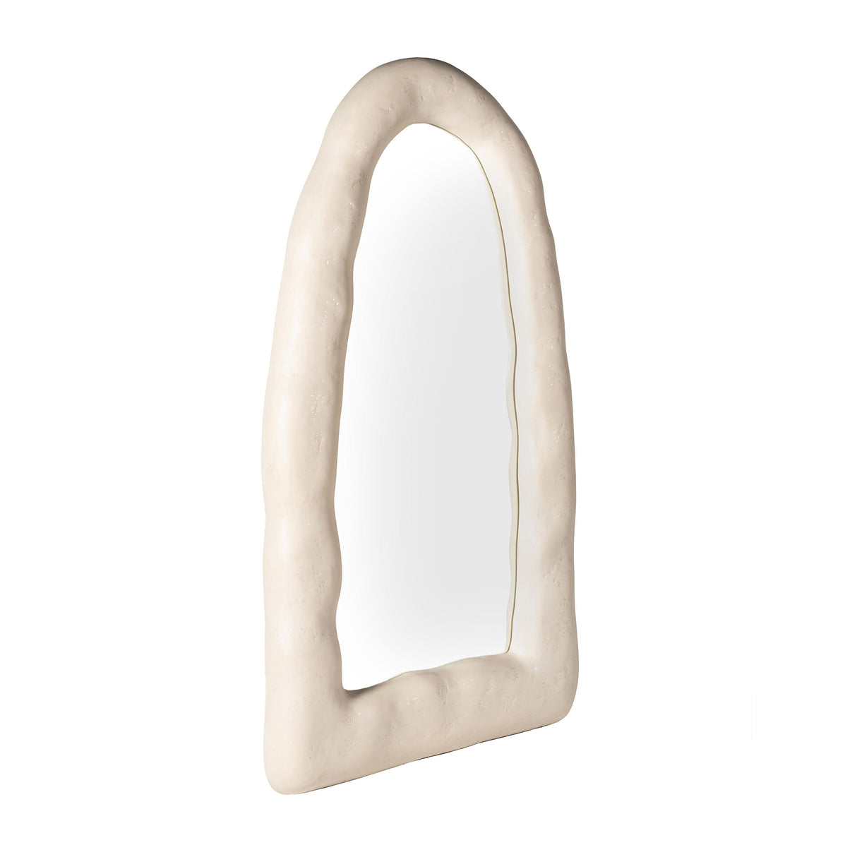 TOV Kaia Cream Textured Small Floor Mirror