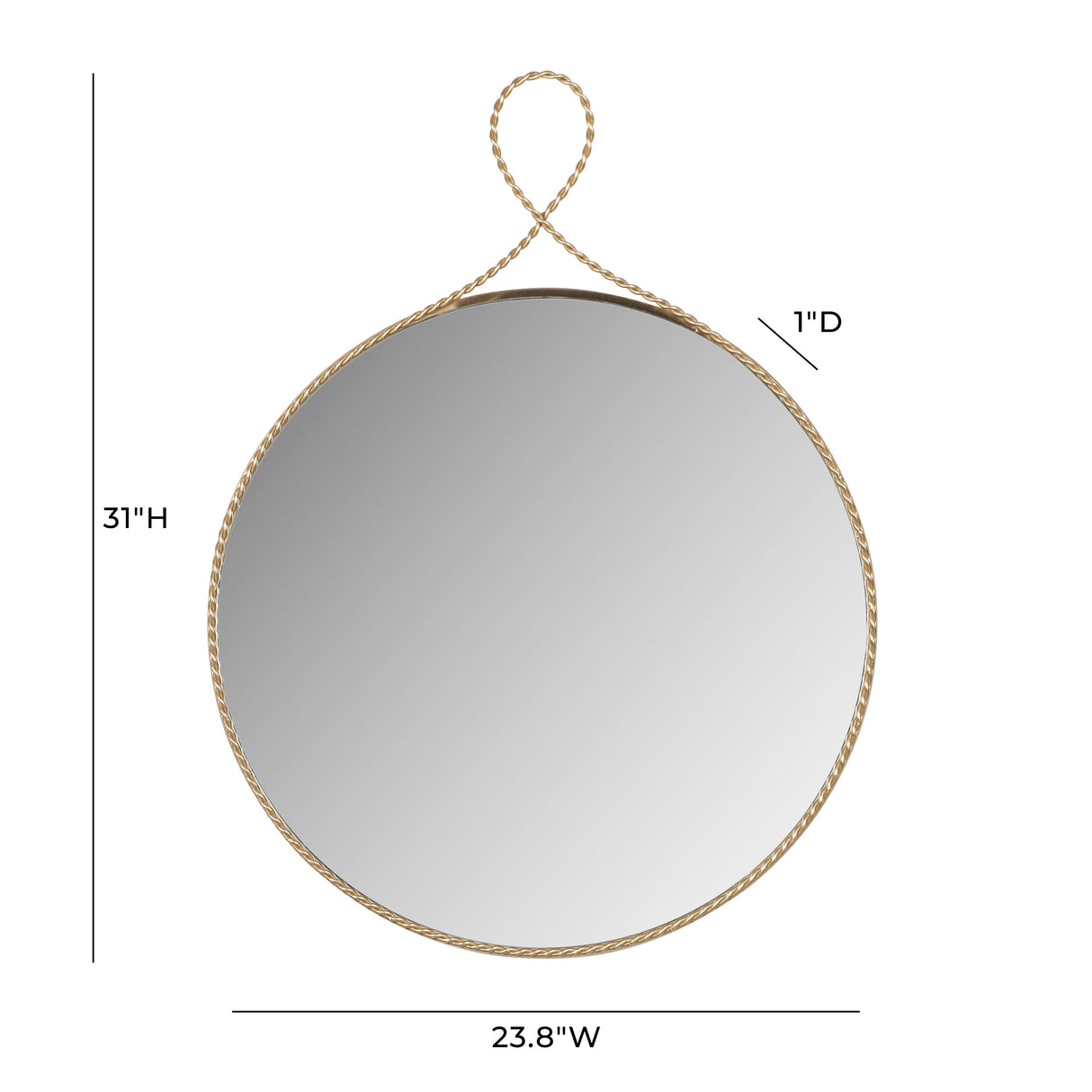 TOV Ravina Braided Brass Round Wall Mirror
