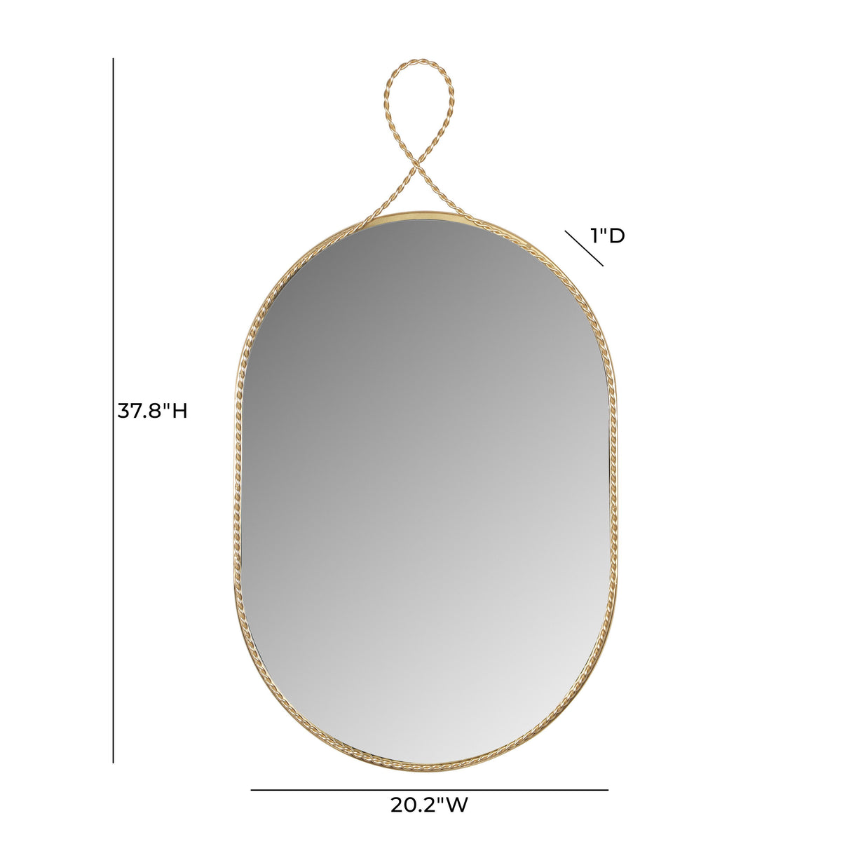 TOV Ravina Braided Brass Oval Wall Mirror