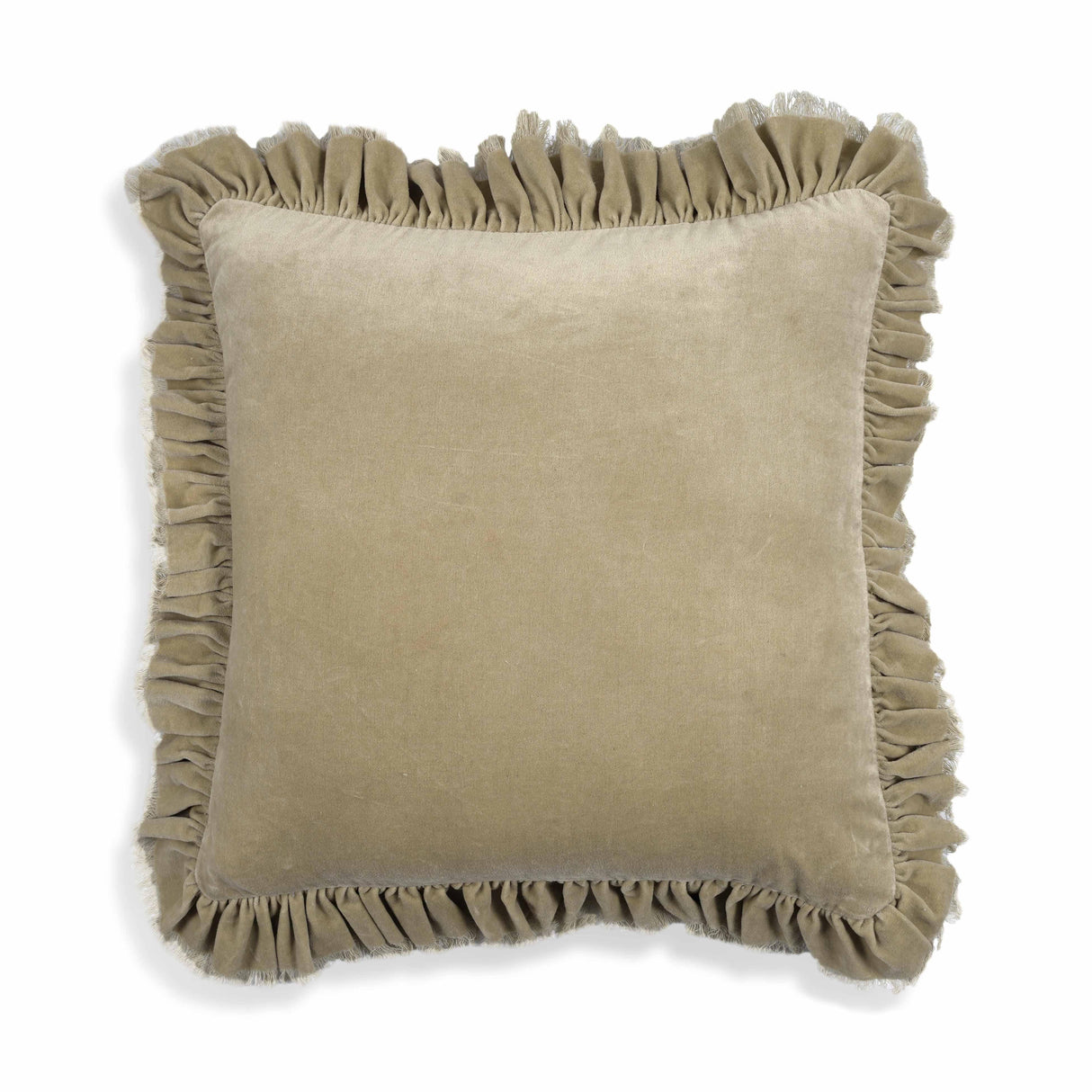 TOV Alessia Distressed Beige Velvet Pillow