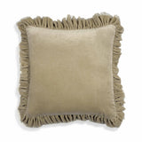 TOV Alessia Distressed Beige Velvet Pillow