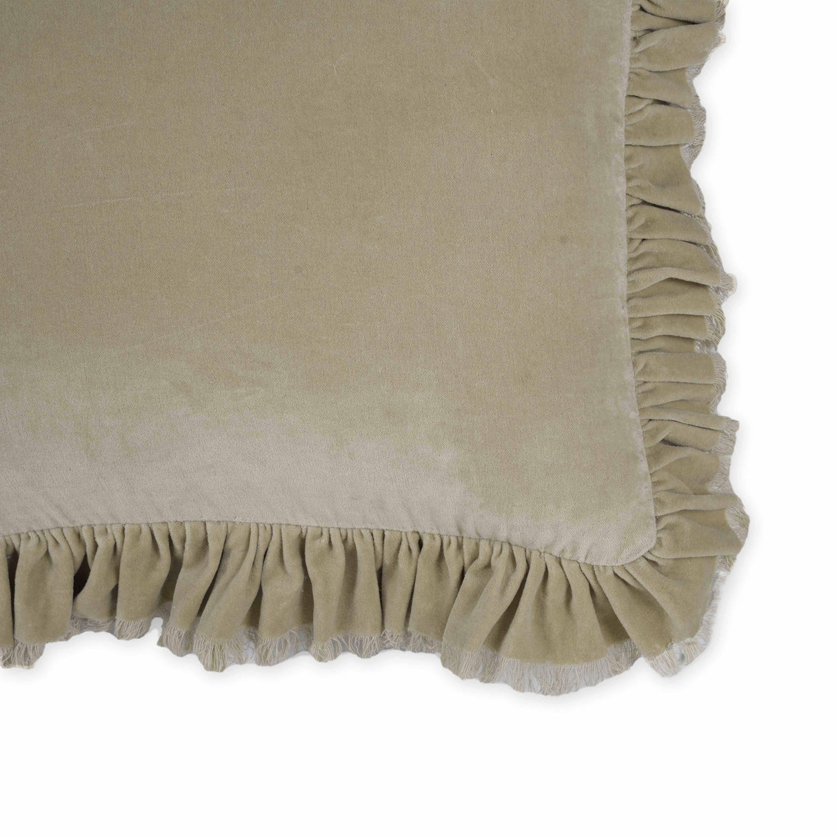 TOV Alessia Distressed Beige Velvet Pillow