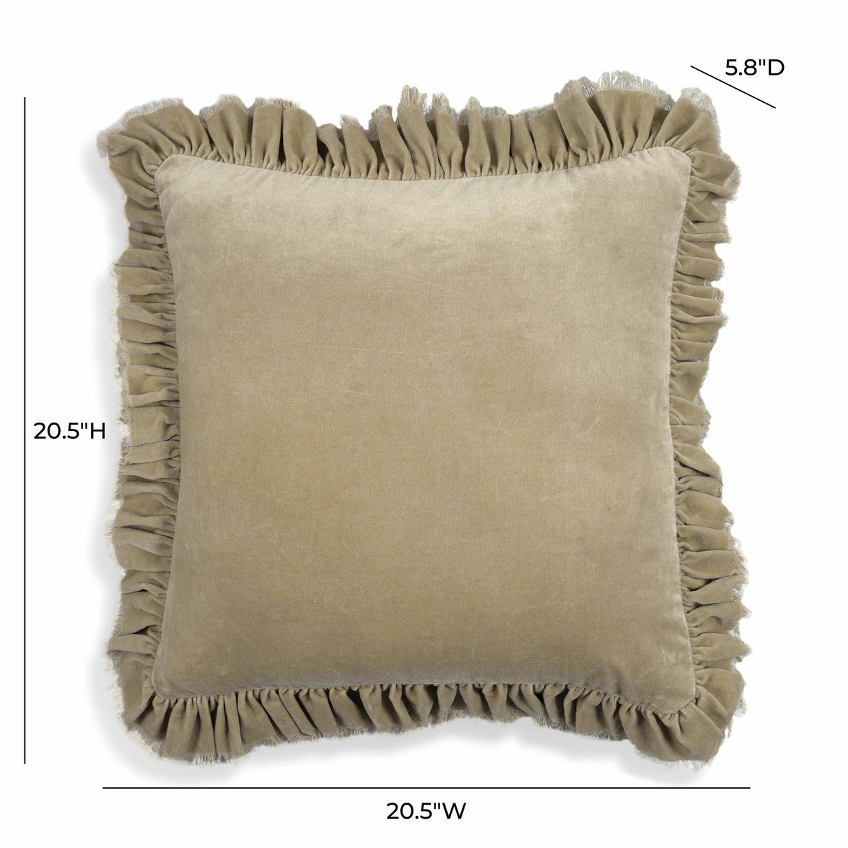 TOV Alessia Distressed Beige Velvet Pillow