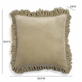 TOV Alessia Distressed Beige Velvet Pillow