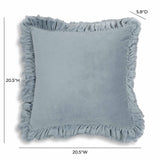 TOV Alessia Distressed Blue Velvet Pillow