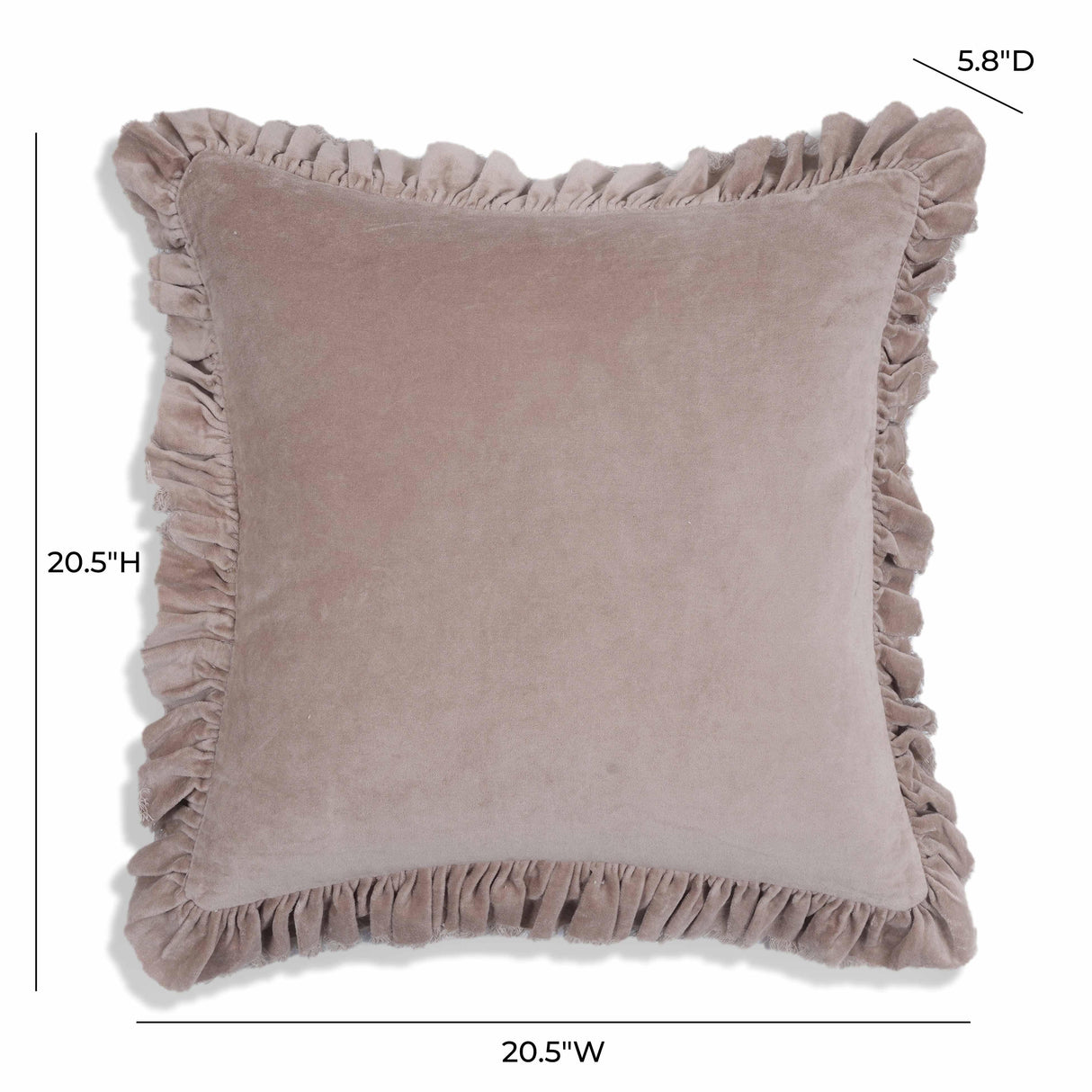 TOV Alessia Distressed Pink Velvet Pillow