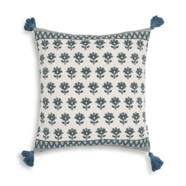 TOV Blossom Printed Cotton Tassel 20 Inch Accent Cushion