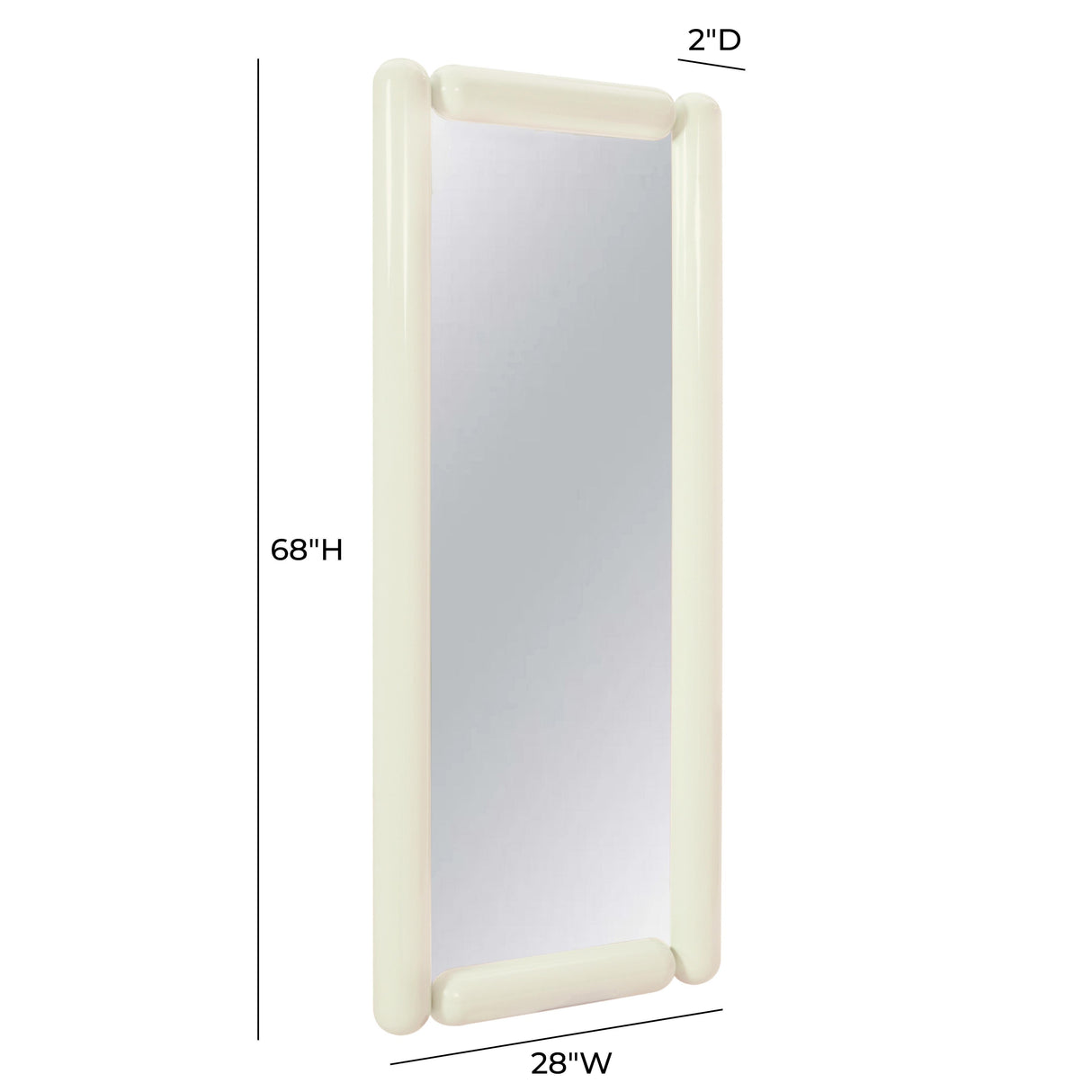 TOV Cozzi Cream Large Floor Mirror
