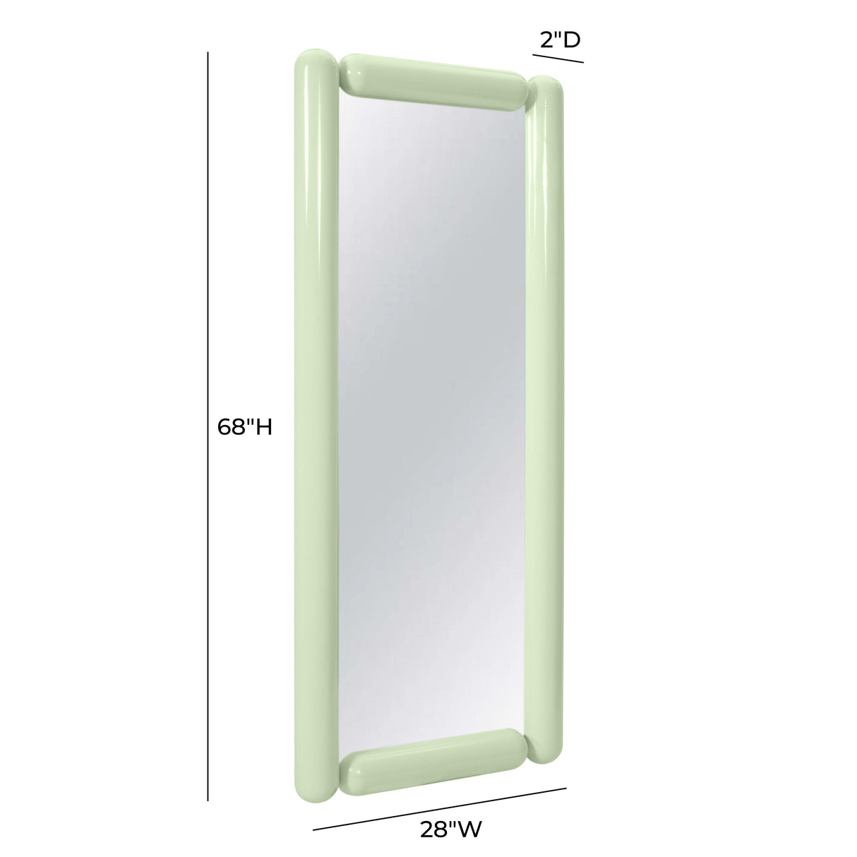 TOV Cozzi Mint Green Large Floor Mirror