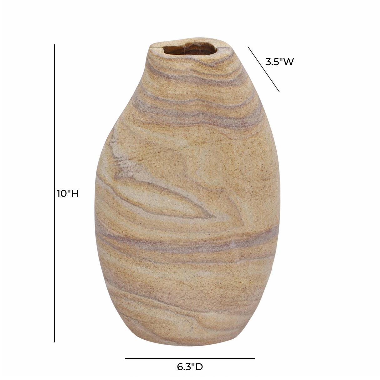 TOV Saava Sandstone Curved Vase