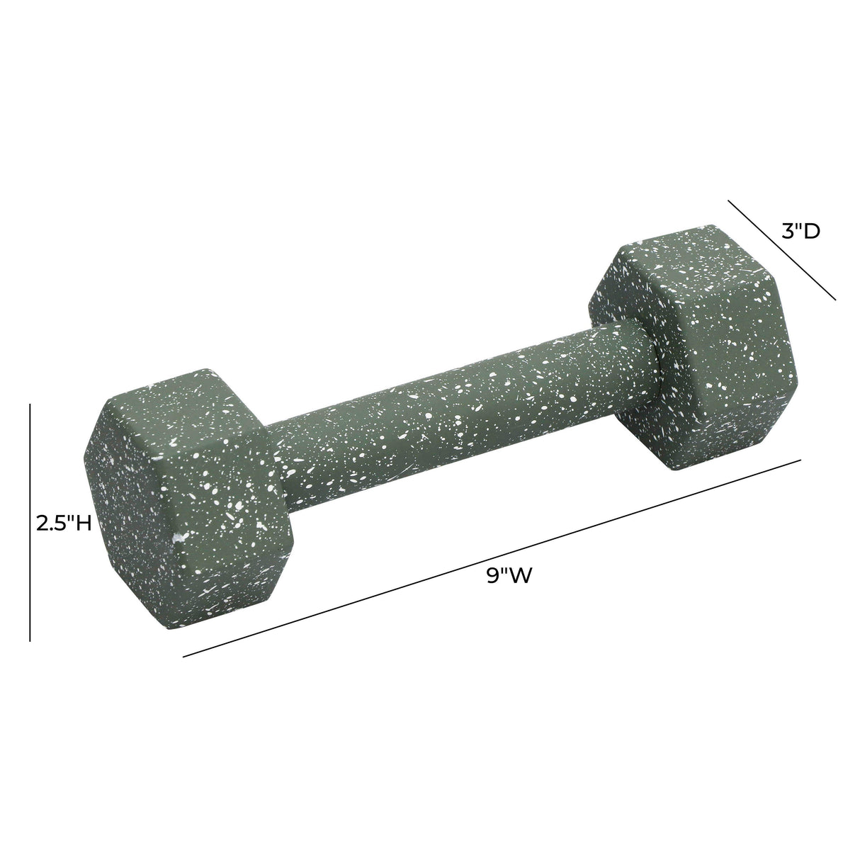 TOV Gabby Speckled Army Green Decorative Dumbbell
